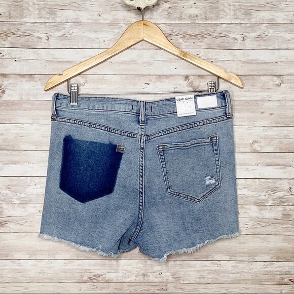 NWT Dear John Ava Distressed Shorts Blue Denim Cutoff Beach Vacay Boho Size 30 - Picture 3 of 11